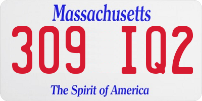 MA license plate 309IQ2