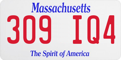 MA license plate 309IQ4