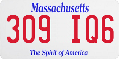 MA license plate 309IQ6