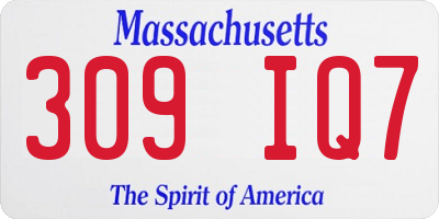 MA license plate 309IQ7
