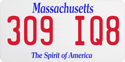 MA license plate 309IQ8