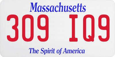 MA license plate 309IQ9