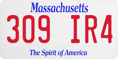 MA license plate 309IR4