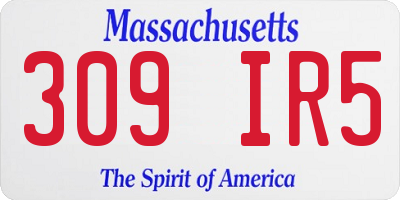MA license plate 309IR5