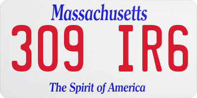 MA license plate 309IR6