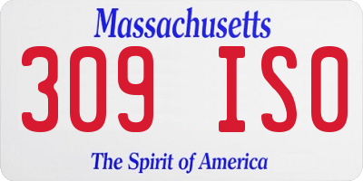 MA license plate 309IS0