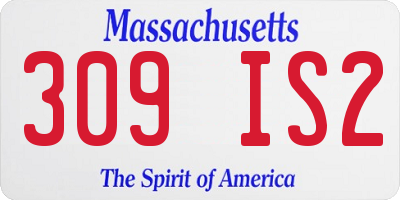 MA license plate 309IS2