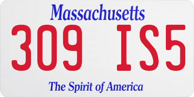 MA license plate 309IS5