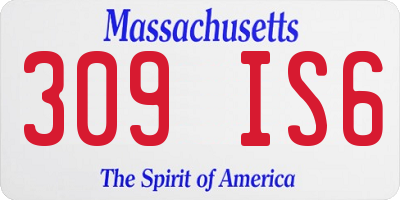 MA license plate 309IS6