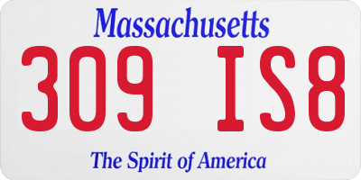 MA license plate 309IS8