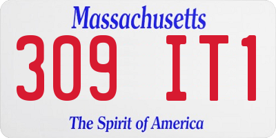 MA license plate 309IT1