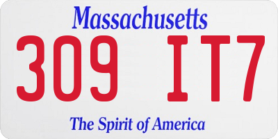 MA license plate 309IT7