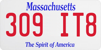 MA license plate 309IT8