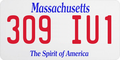 MA license plate 309IU1