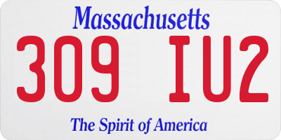 MA license plate 309IU2