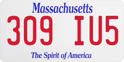 MA license plate 309IU5