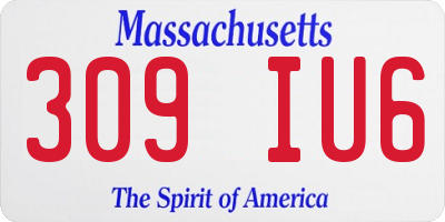 MA license plate 309IU6