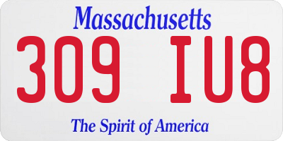 MA license plate 309IU8