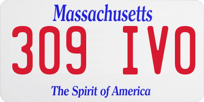 MA license plate 309IV0