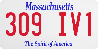 MA license plate 309IV1