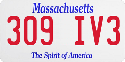 MA license plate 309IV3