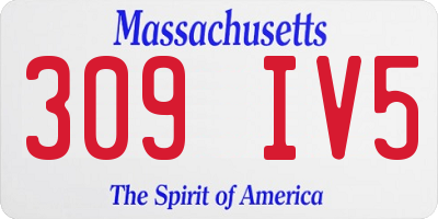 MA license plate 309IV5