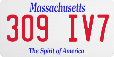 MA license plate 309IV7