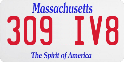MA license plate 309IV8
