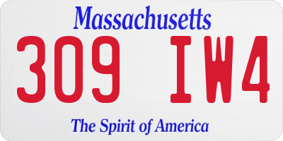 MA license plate 309IW4