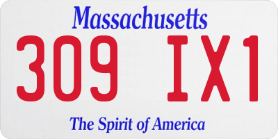 MA license plate 309IX1