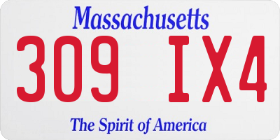 MA license plate 309IX4