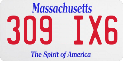 MA license plate 309IX6