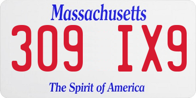 MA license plate 309IX9