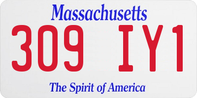 MA license plate 309IY1