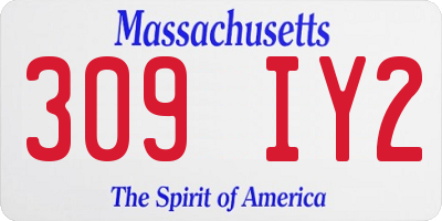 MA license plate 309IY2