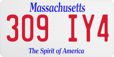 MA license plate 309IY4