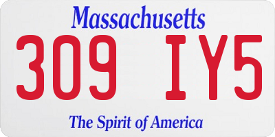 MA license plate 309IY5