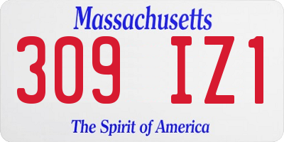 MA license plate 309IZ1