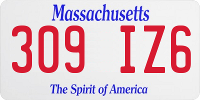 MA license plate 309IZ6