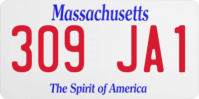 MA license plate 309JA1