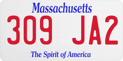 MA license plate 309JA2
