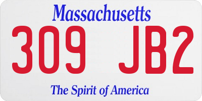 MA license plate 309JB2
