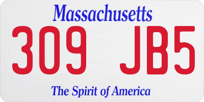 MA license plate 309JB5