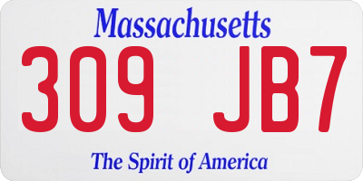 MA license plate 309JB7