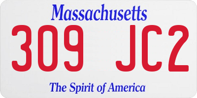 MA license plate 309JC2