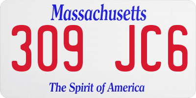 MA license plate 309JC6