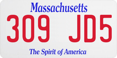 MA license plate 309JD5