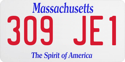 MA license plate 309JE1