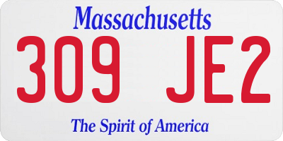 MA license plate 309JE2