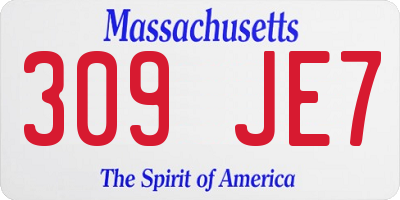 MA license plate 309JE7